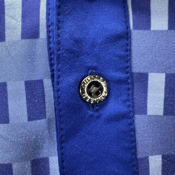 Chase 54 Golf Polo Shirt Men Size Medium Blue Geometric Short Sleeve Performance - Picture 4 of 10